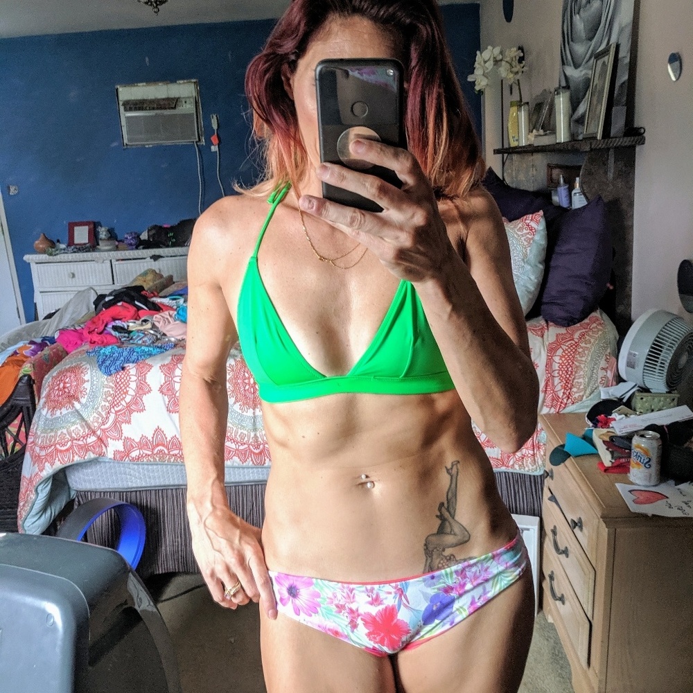 Floral print soft bikini bottom